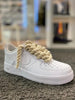 Nike Air Force 1 White Rope Laces Beige