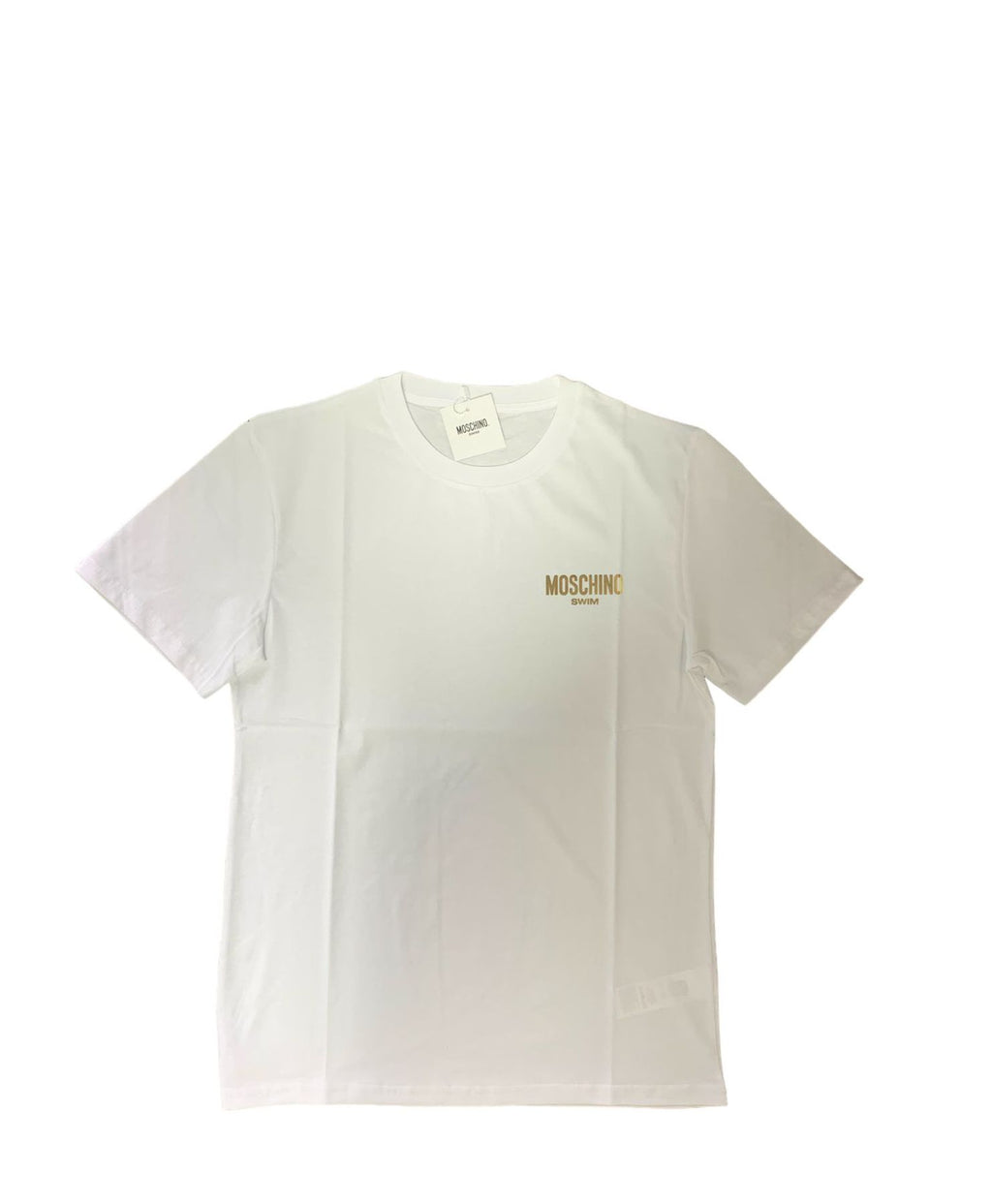 Moschino T-Shirt Mezza Manica Bianca Logo Gold