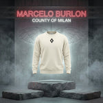 Marcelo Burlon Felpa County of Milan Bianco Riquadro Frontale