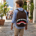 Sprayground Zaino Shark in Paris Pyramid Marrone