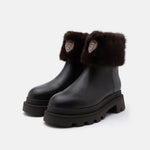Blauer Stivaletto Kimmel Fur Marrone Pelliccia