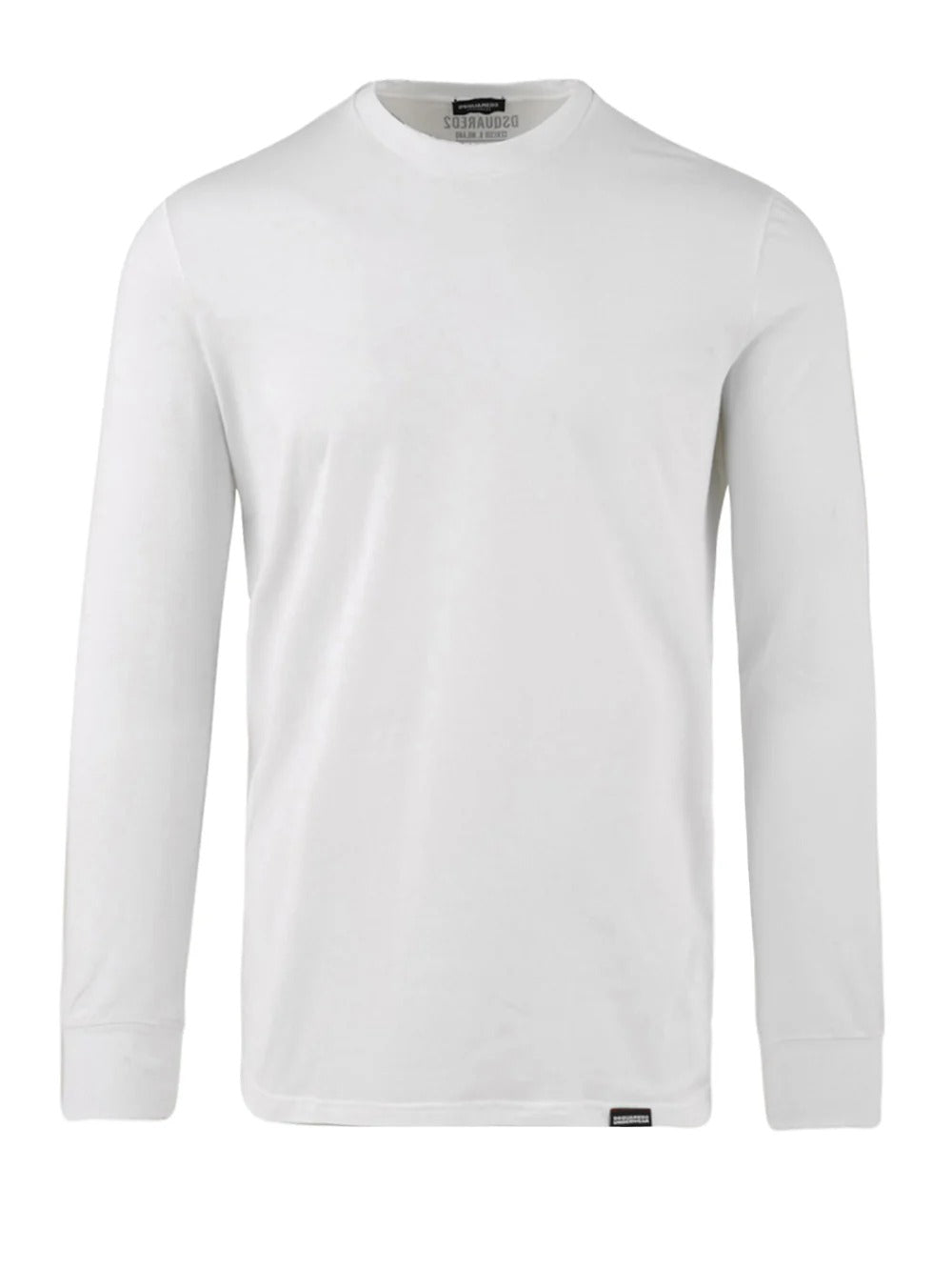 Dsquared2 T-Shirt Uomo Manica Lunga Cotone Bianca