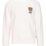 Moschino Felpa Uomo Bianca Orsetto Classica in Pile