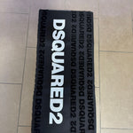 Dsquared2 Telo Mare in Spugna Nero Logo Bianco