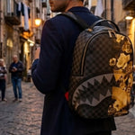 Sprayground Zaino Shark Black Gold Floral