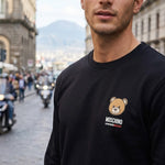 Moschino Felpa Uomo Nera Interno Cotone