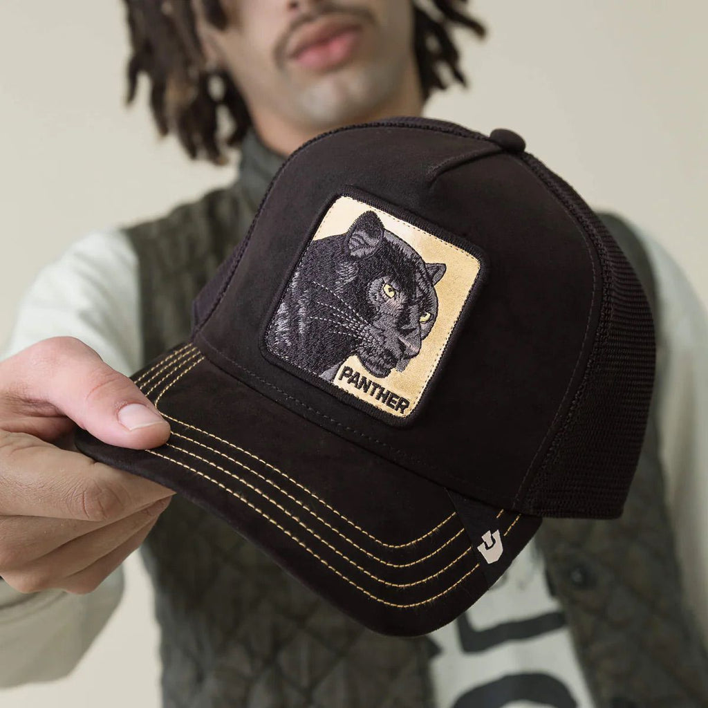 Goorin Bros Cappello Golden Panther Trucker Pantera Nero Oro
