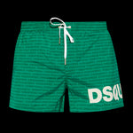 Dsquared2 Costume Mare Short Multilettering Verde Uomo 2025