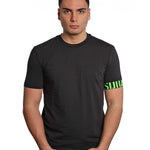 Dsquared2 T-Shirt Mezza Manica Nero Logo Verde Fluo