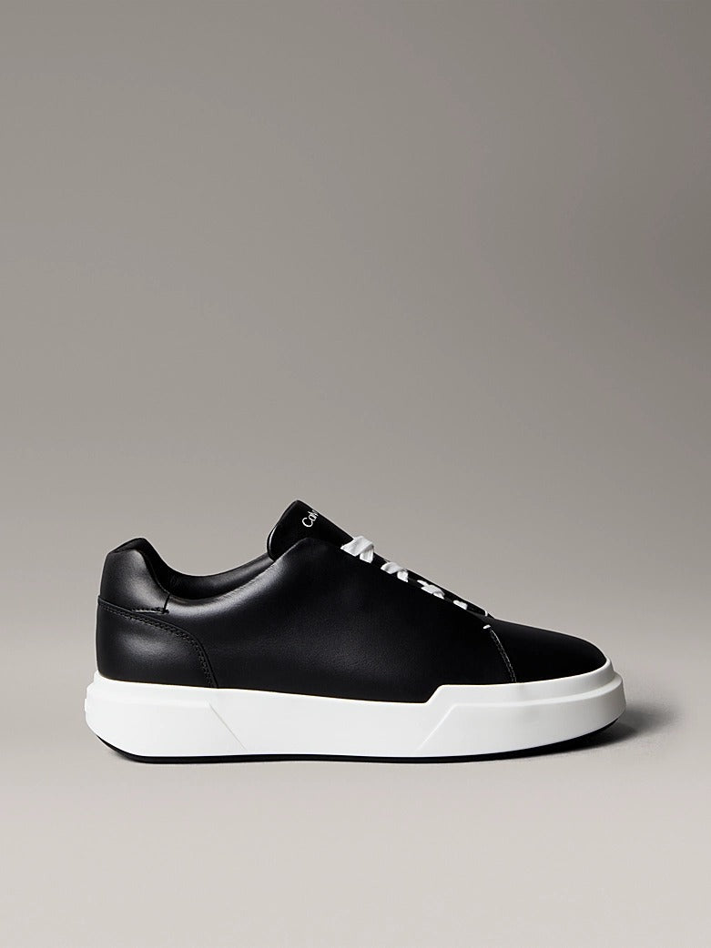 Calvin Klein Leather Hidden Eyelet Lacing Nero