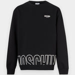 Moschino Felpa Nera Interno Cotone Scritta Grande