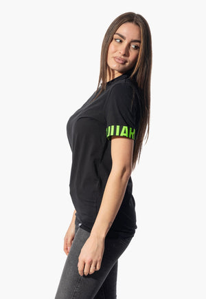 Dsquared2 T-Shirt Mezza Manica Nero Logo Verde Fluo