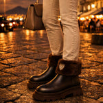 Blauer Stivaletto Kimmel Fur Marrone Pelliccia