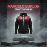 Marcelo Burlon Felpa County of Milan Cappuccio Nero Aquila Rosso