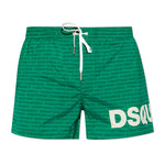 Dsquared2 Costume Mare Short Multilettering Verde Uomo 2025
