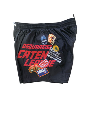 Dsquared2 Costume Mare Short Caten Nero Uomo 2025