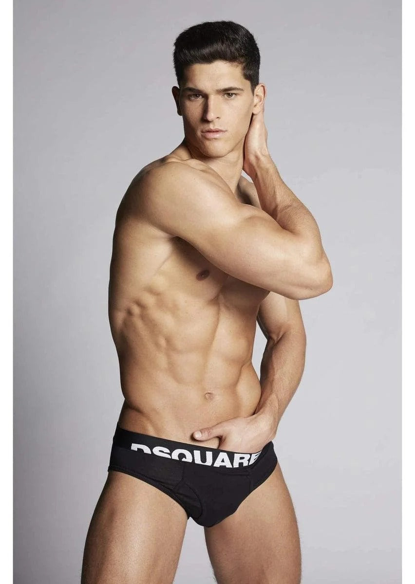 Dsquared2 Slip Uomo Brief Twin Pack Nero
