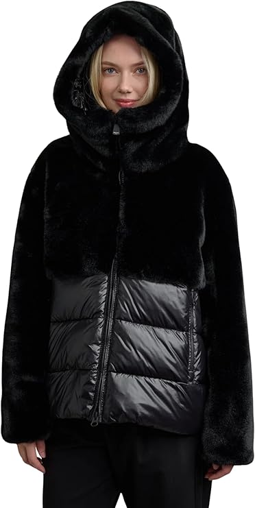 Blauer Fanevil Donna Piumino Pelliccia Nero