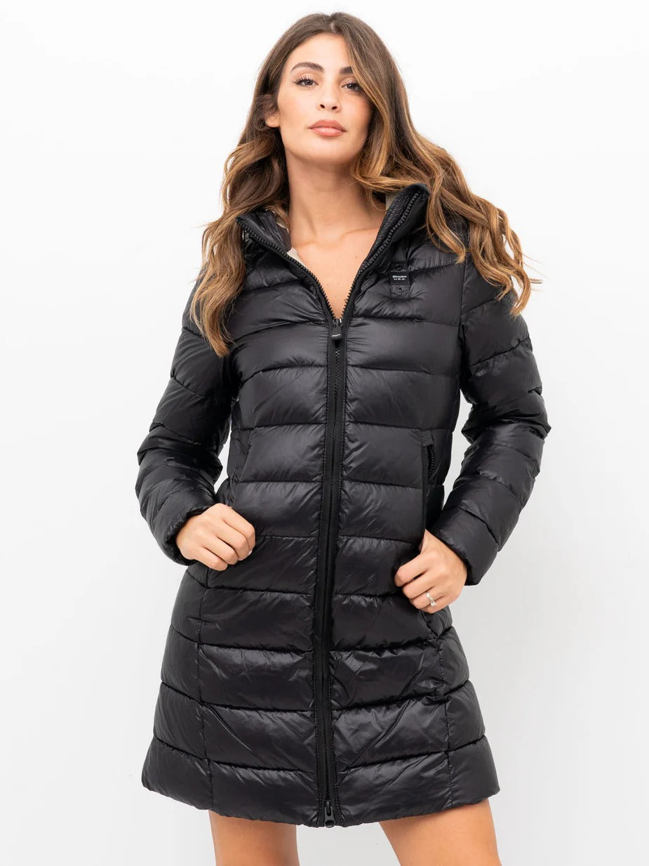 Blauer Giubbino Adelaide Lungo Invernale Donna Nero