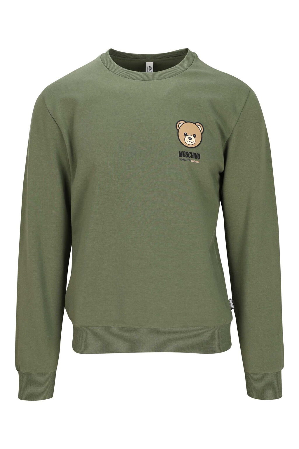 Moschino Felpa Uomo Verde Orsetto Classica in Pile