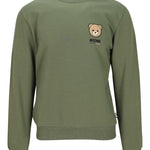 Moschino Felpa Uomo Verde Orsetto Classica in Pile