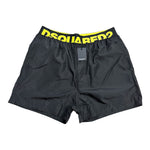 Dsquared2 Costume Mare Nero Elastico Giallo Uomo