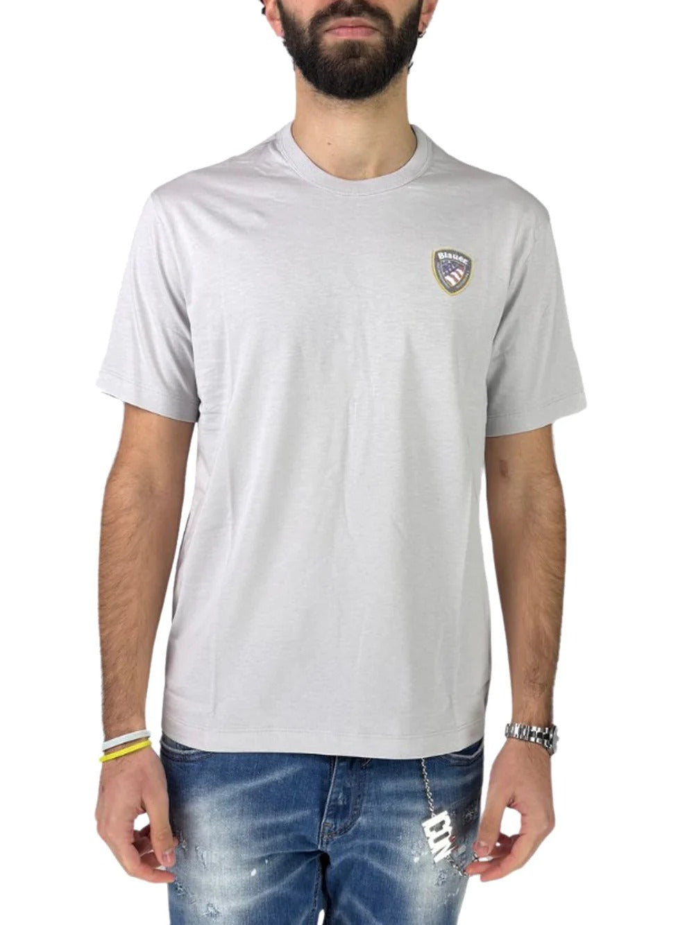 Blauer T-Shirt Grigio Chiaro Scudetto Uomo