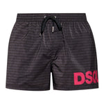 Dsquared2 Costume Mare Boxer Mini Nero Rosso