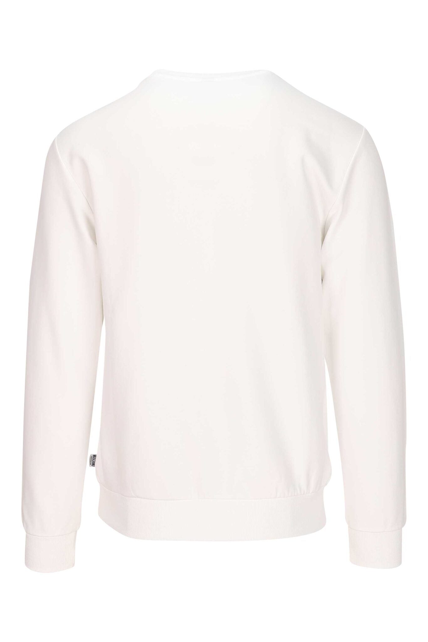 Moschino Felpa Uomo Bianca Orsetto Classica in Pile