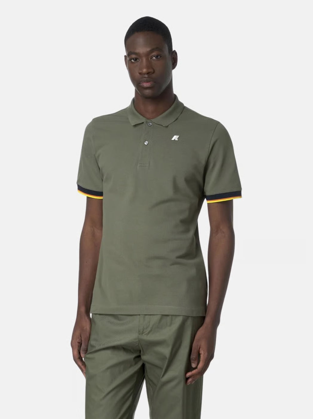 K-way Polo vincent pique verde militare