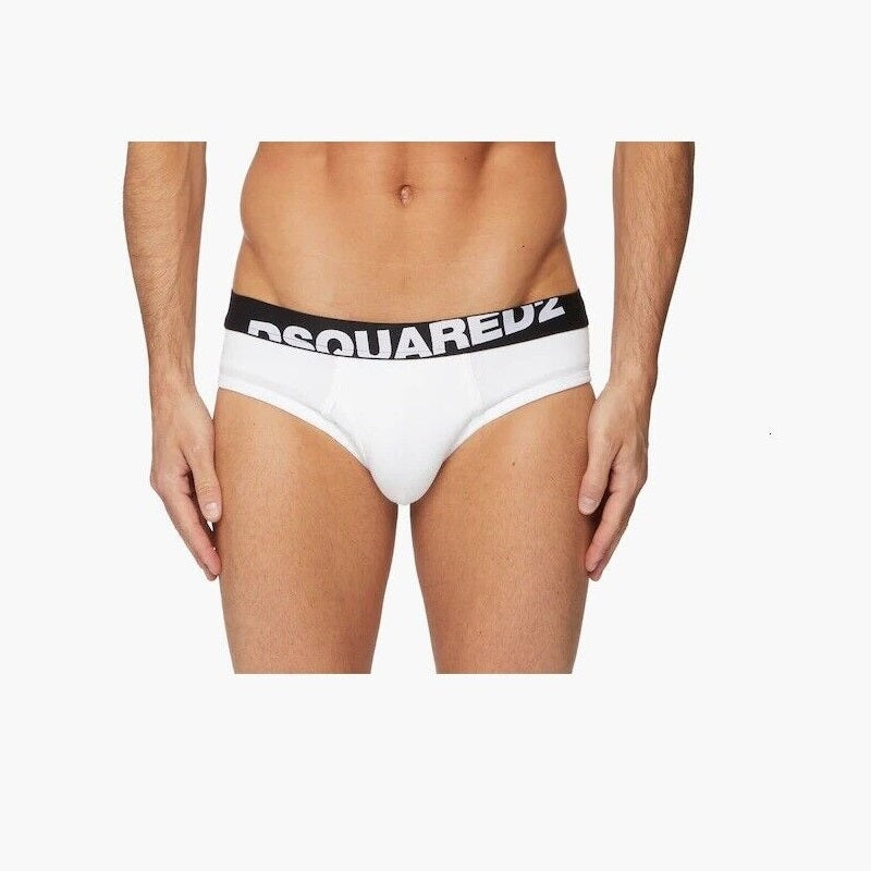 Dsquared2 Slip Uomo Brief Twin Pack Bianco