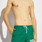 Dsquared2 Costume Mare Short Multilettering Verde Uomo 2025