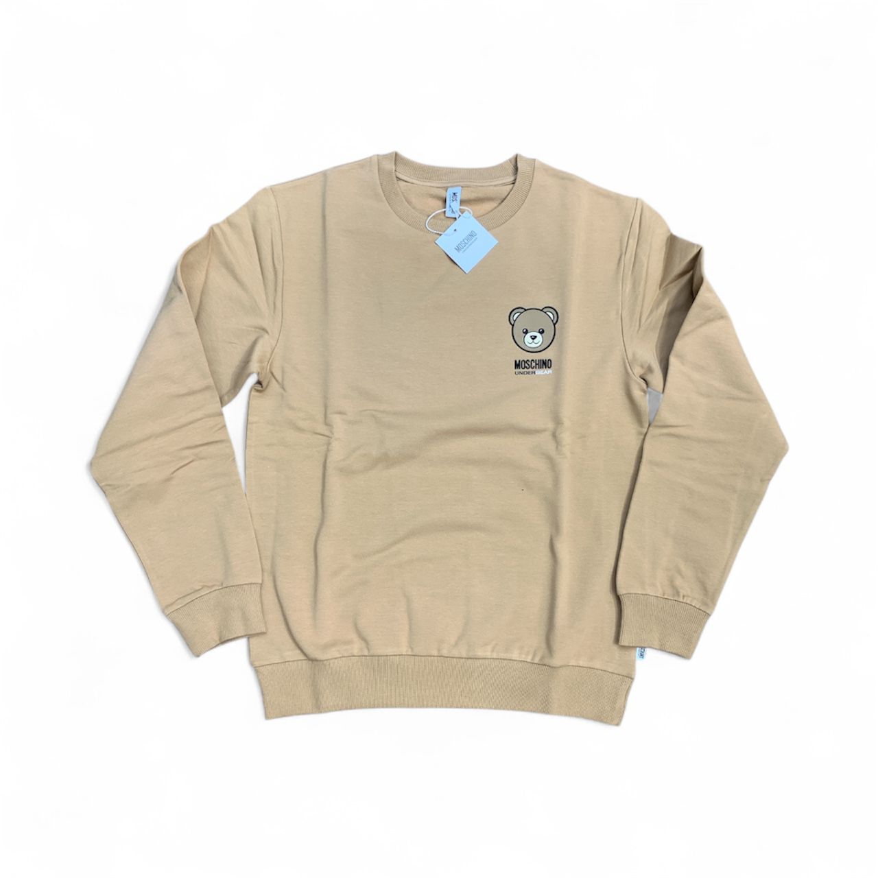 Moschino Felpa Uomo Beige Orsetto Classica in Pile