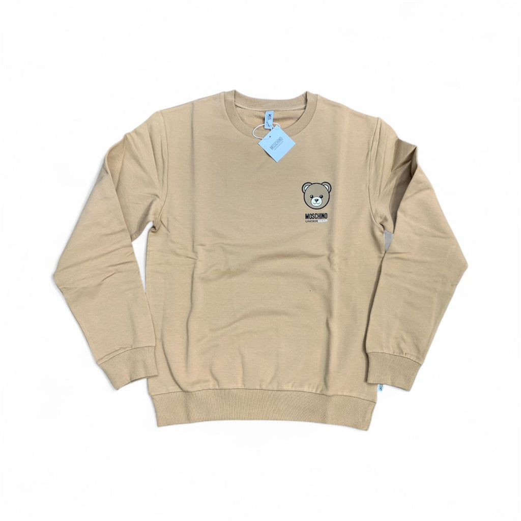 Moschino Felpa Uomo Beige Orsetto Classica in Pile