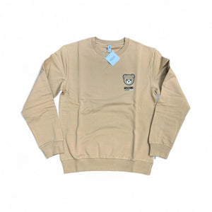 Moschino Felpa Uomo Beige Orsetto Classica in Pile