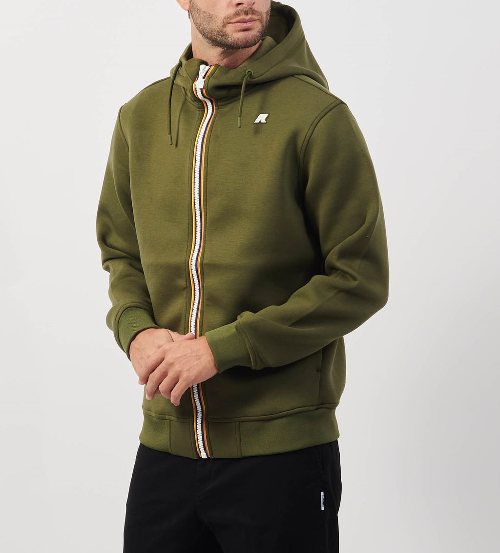 K-way Felpa Rainer Spacer Uomo Cappuccio Verde Militare