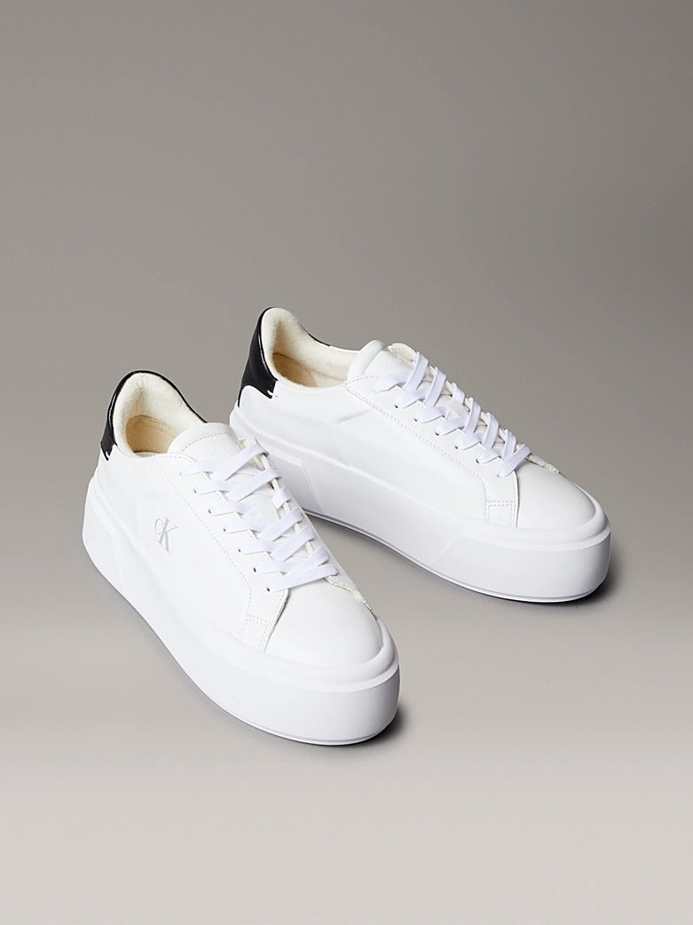 Calvin Klein Flatform Bianca Pelle Donna