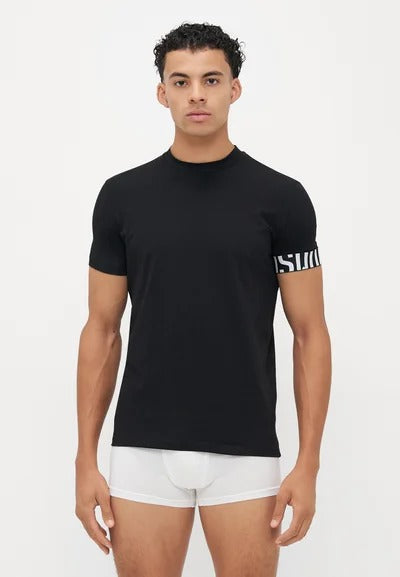 Dsquared2 T-Shirt Nero Bianco Neoclassic Mezza Manica