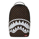 Sprayground Zaino Brown And Cream Drip Check Shark