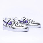 Nike Custom Bianco Viola Effetto Cartoon
