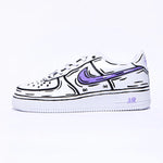 Nike Custom Bianco Viola Effetto Cartoon