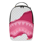 Sprayground Zaino Shark 3D Check Rosa Bianco