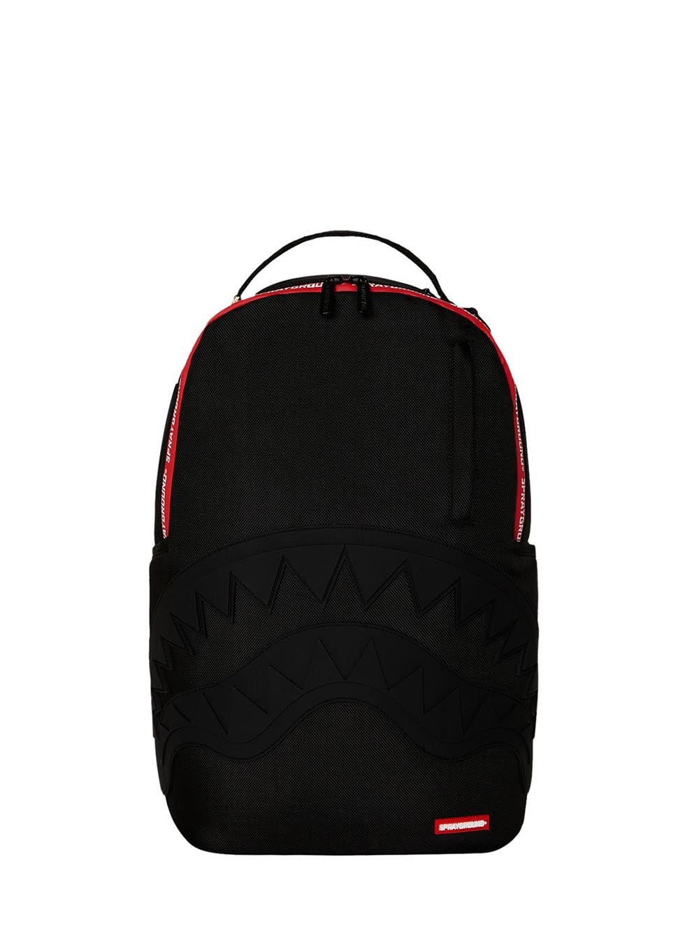 Sprayground Zaino Nero Pelle Rigo Rosso Supreme