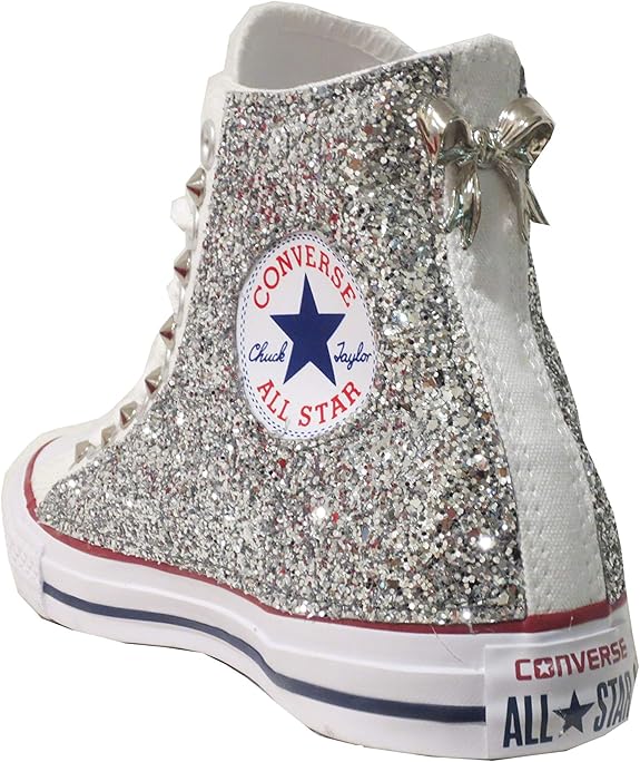 Converse Glitter Brillantini Bianco Argento
