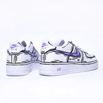 Nike Custom Bianco Viola Effetto Cartoon
