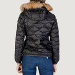 Blauer Aldie Piumino Donna con Pelliccia nero ad onde