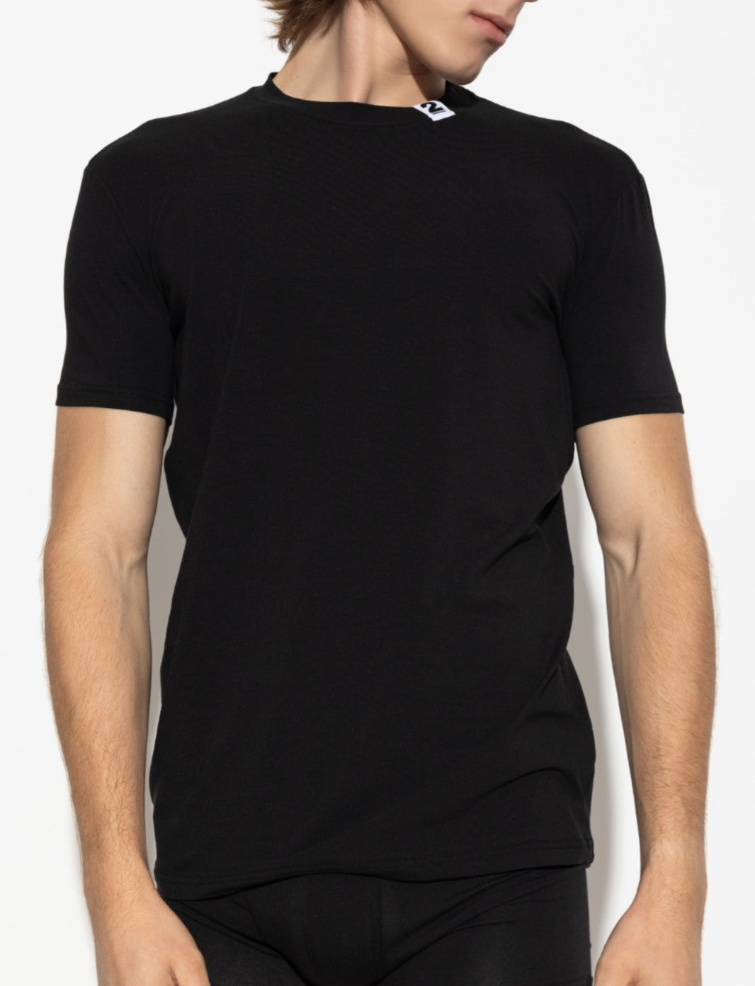 Dsquared2 T-Shirt Nera Number 2 Mezza Manica