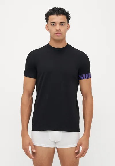 Dsquared2 T-Shirt Bianca Viola Neoclassic Mezza Manica