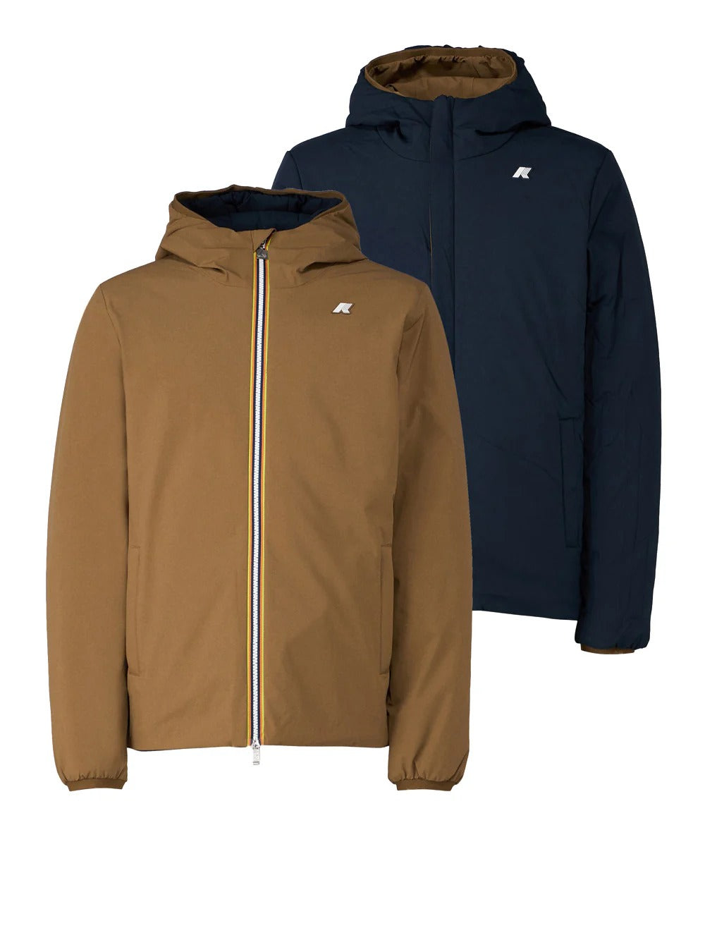 K-way Giubbino Jack Double Face Blu Beige