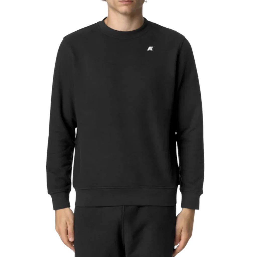 K-way Felpa Baptiste Nero Logo Gommato Interno Cotone